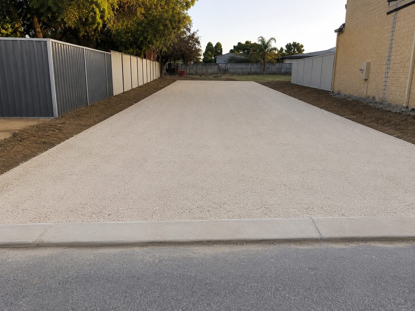 Finished, compacted driveway base ready for paving, Kwinana
